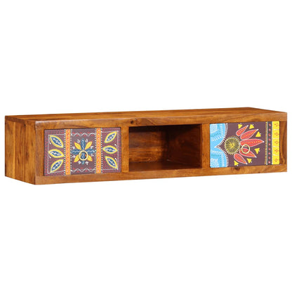 Tv-wandmeubel 100x30x22 massief acaciahout meerkleurig