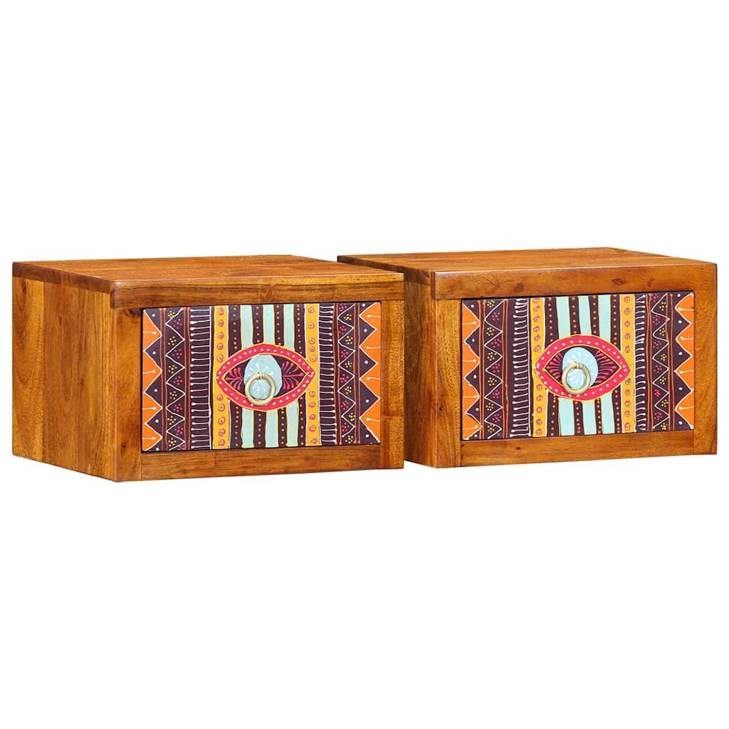 Nachtkastje met lade 2 pcs Bruin 35 x 30 x 22 cm