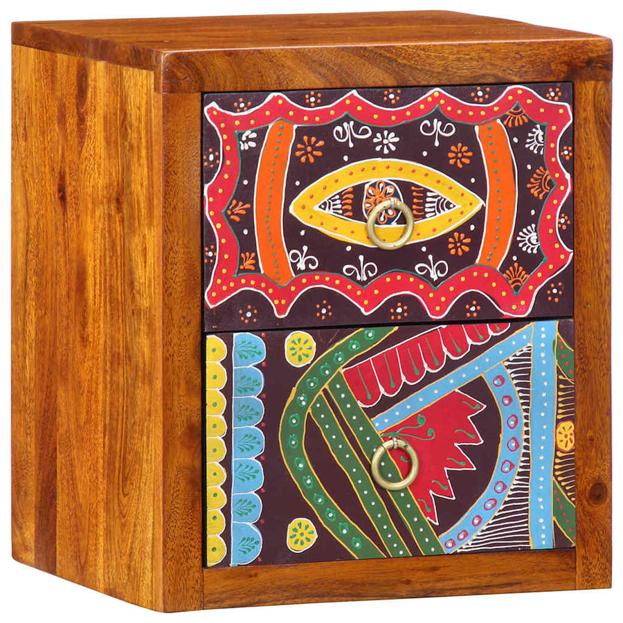 Nachtkastje met lade Bruin 35 x 30 x 40 cm Massief Acaciahout