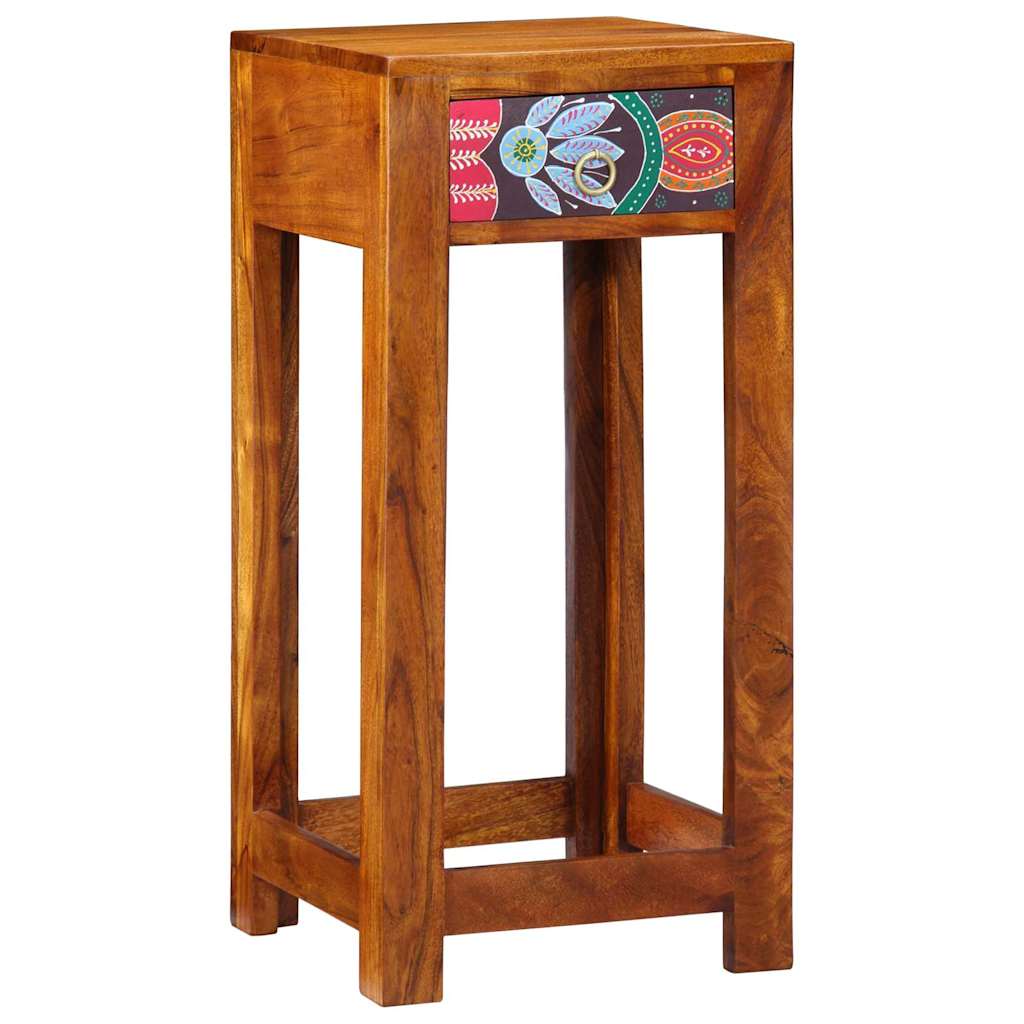 Florale Einde Tafel met lade met opslag Bruin 35 x 35 x 75 cm