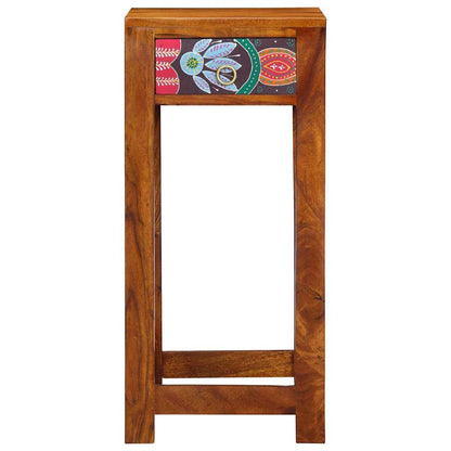 Florale Einde Tafel met lade met opslag Bruin 35 x 35 x 75 cm