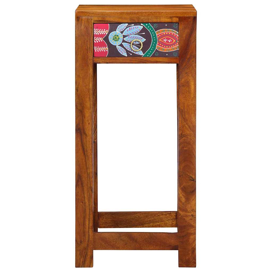 Florale Einde Tafel met lade met opslag Bruin 35 x 35 x 75 cm