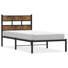 Bedframe zonder matras metaal gerookt eikenkleurig 80x200 cm