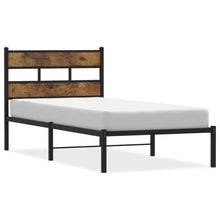 Bedframe zonder matras metaal gerookt eikenkleurig 100x190 cm