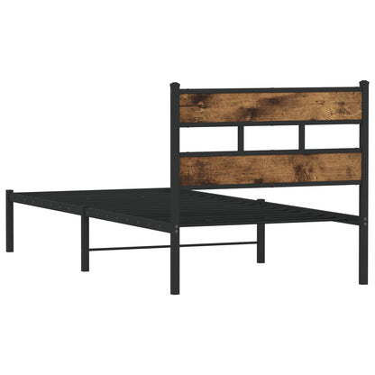 Bedframe zonder matras metaal gerookt eikenkleurig 100x200 cm