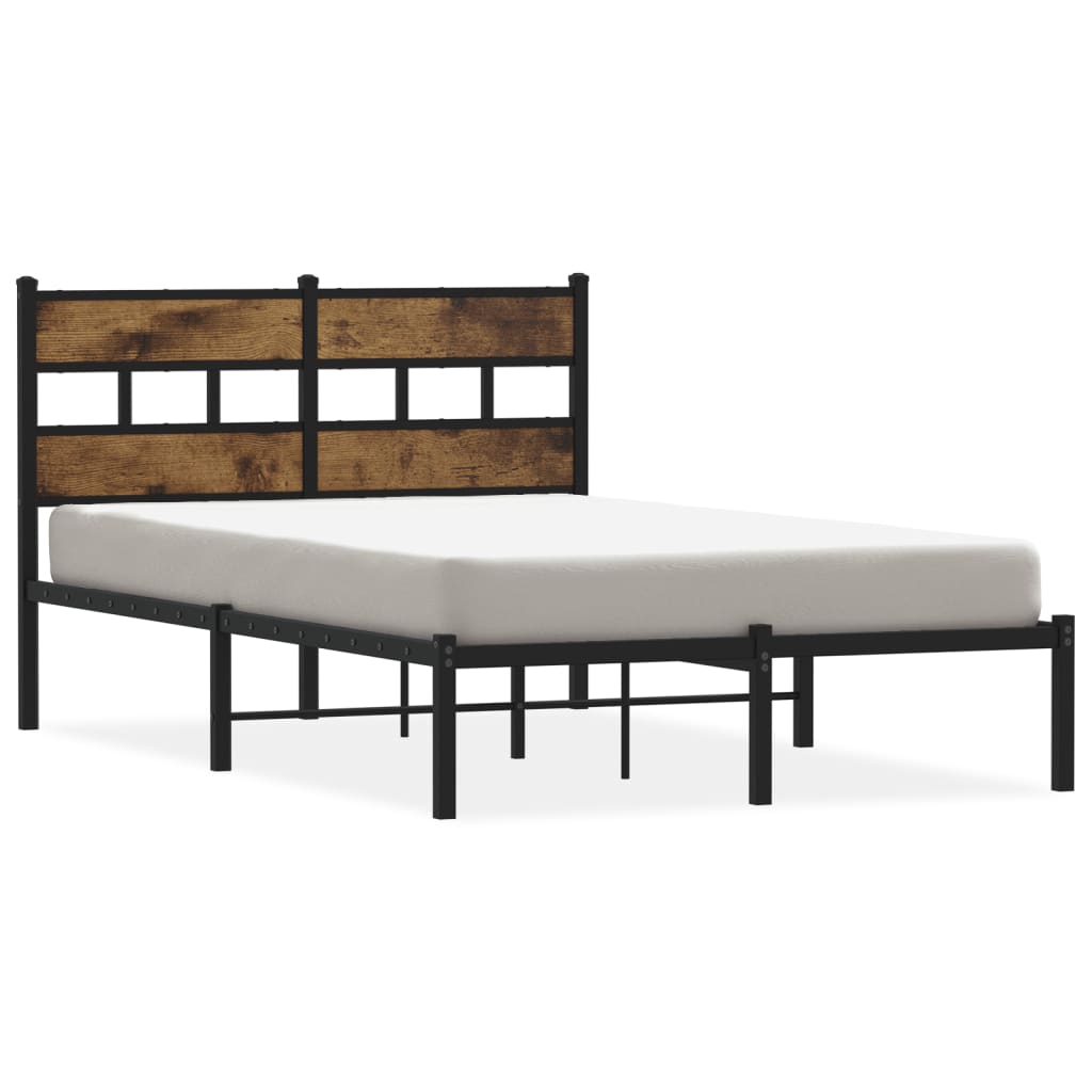 Bedframe zonder matras metaal gerookt eikenkleurig 120x190 cm