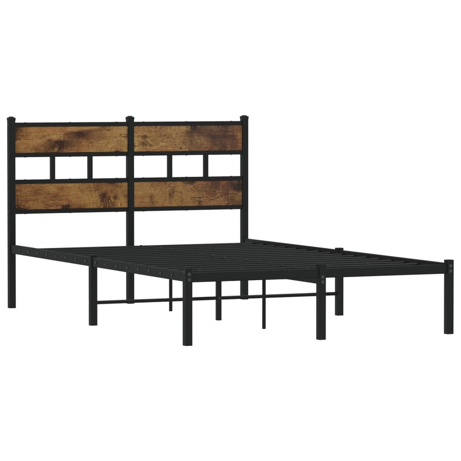 Bedframe zonder matras metaal gerookt eikenkleurig 120x190 cm