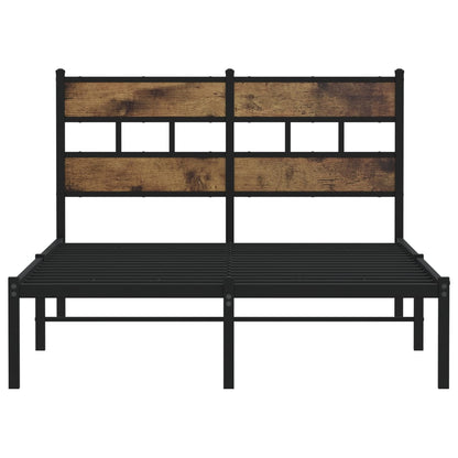 Bedframe zonder matras metaal gerookt eikenkleurig 120x190 cm