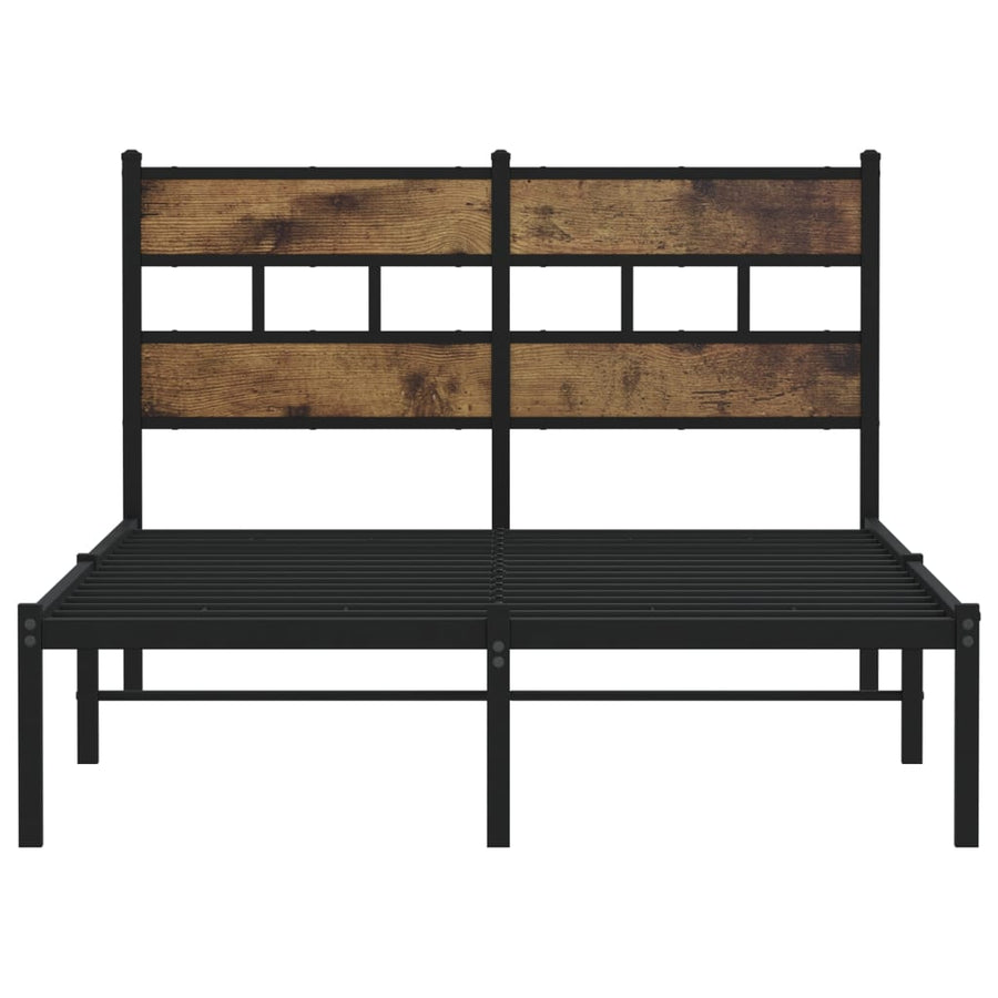 Bedframe zonder matras metaal gerookt eikenkleurig 120x190 cm