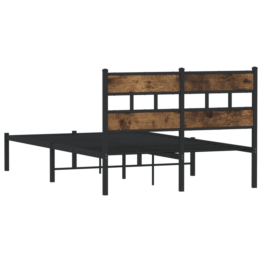 Bedframe zonder matras metaal gerookt eikenkleurig 120x190 cm