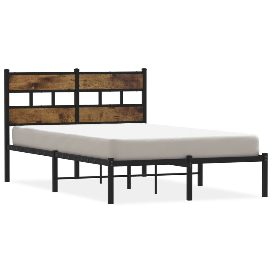 Bedframe zonder matras metaal gerookt eikenkleurig 120x200 cm