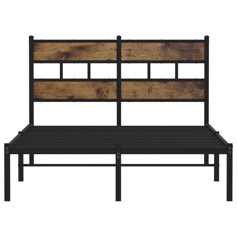 Bedframe zonder matras metaal gerookt eikenkleurig 120x200 cm