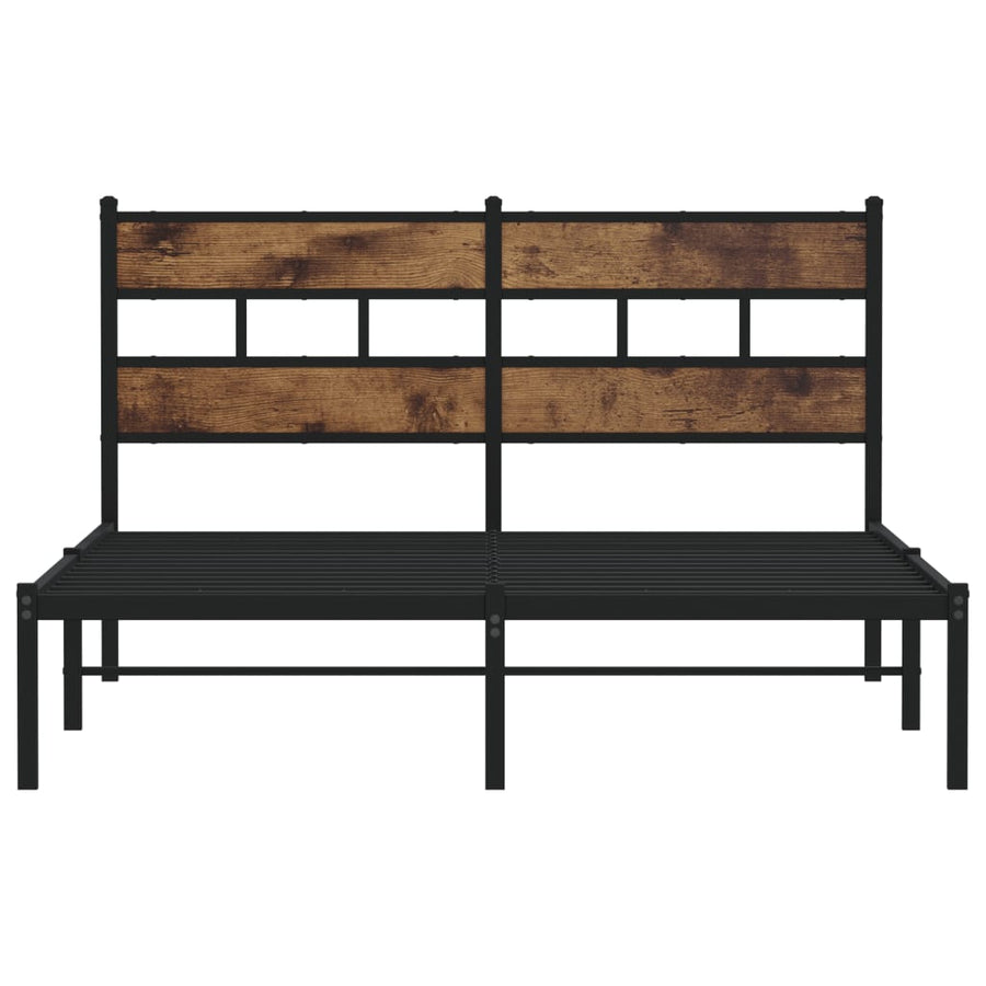Bedframe zonder matras metaal gerookt eikenkleurig 135x190 cm