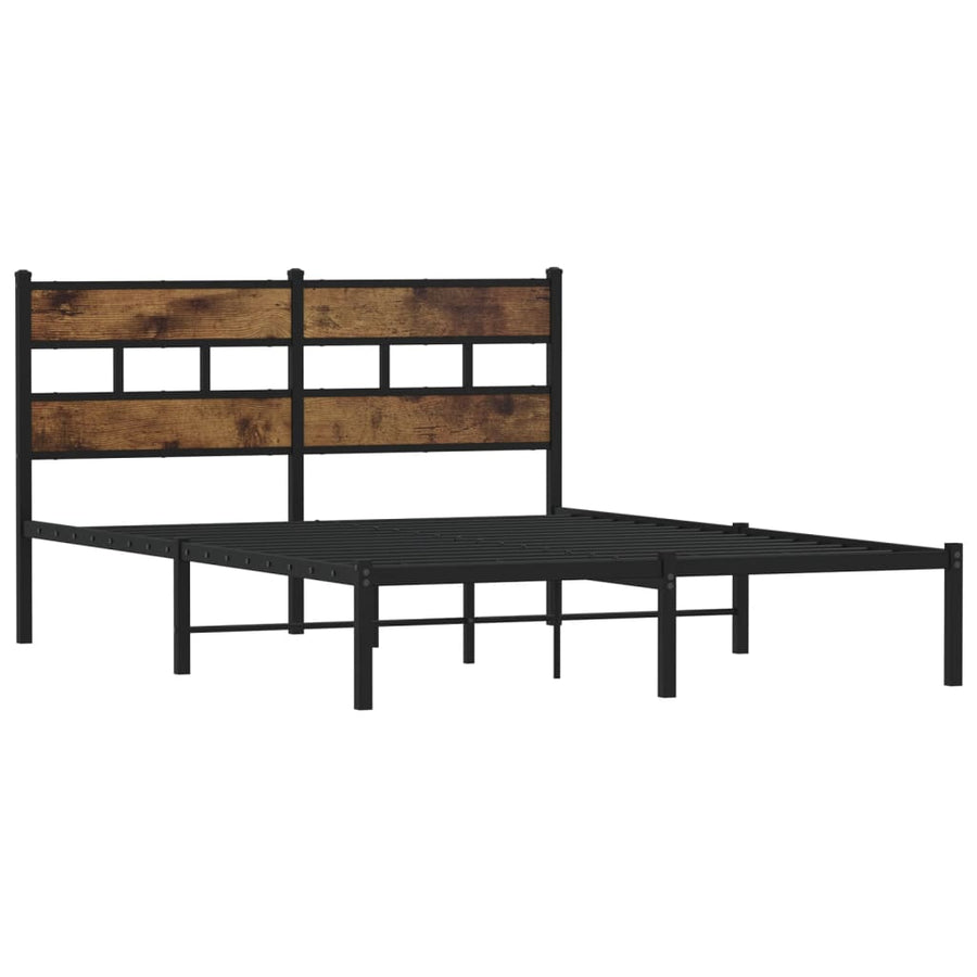 Bedframe zonder matras metaal gerookt eikenkleurig 140x190 cm