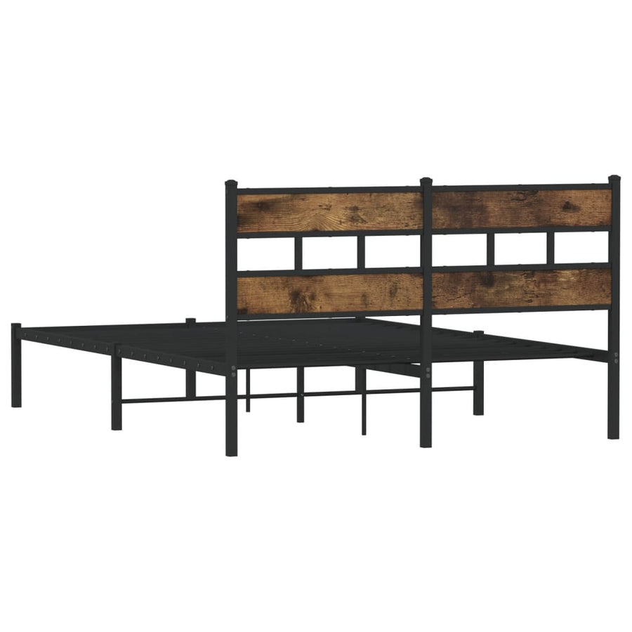 Bedframe zonder matras metaal gerookt eikenkleurig 140x200 cm