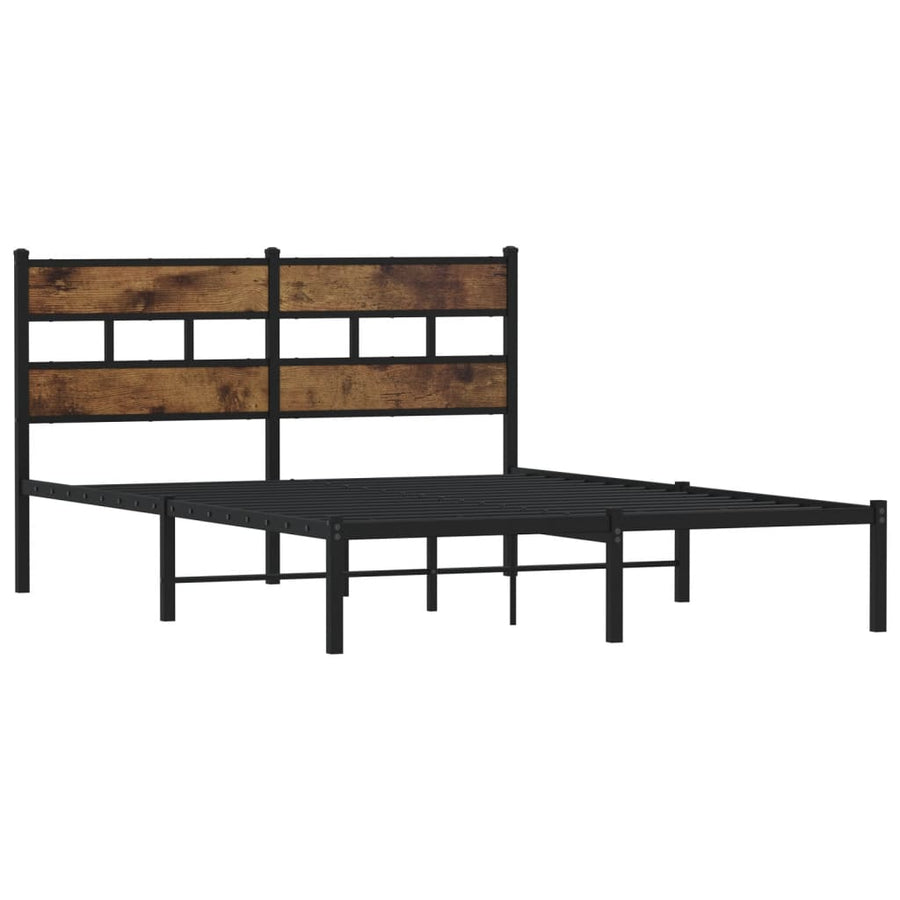 Bedframe zonder matras metaal gerookt eikenkleurig 150x200 cm