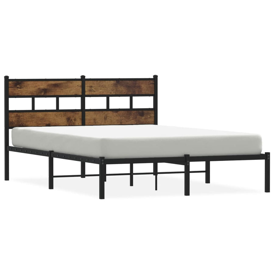 Bedframe zonder matras metaal gerookt eikenkleurig 160x200 cm
