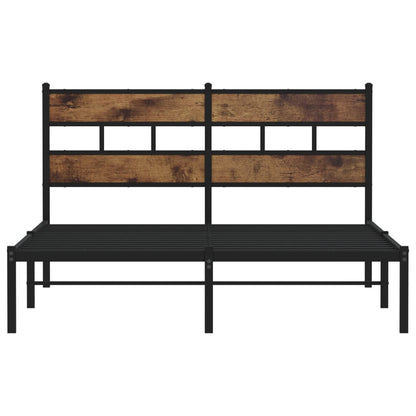 Bedframe zonder matras metaal gerookt eikenkleurig 160x200 cm