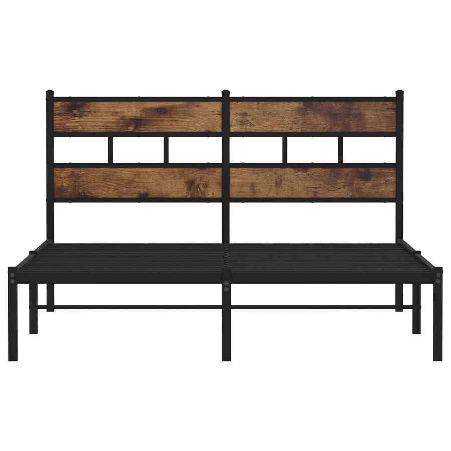 Bedframe zonder matras metaal gerookt eikenkleurig 160x200 cm