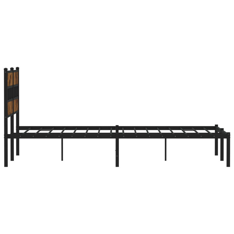 Bedframe zonder matras metaal gerookt eikenkleurig 160x200 cm