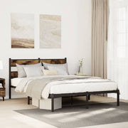 Bedframe metaal gerookt eiken 160x200 cm