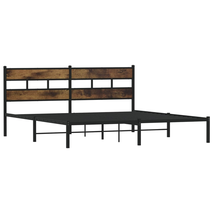 Bedframe zonder matras metaal gerookt eikenkleurig 180x200 cm