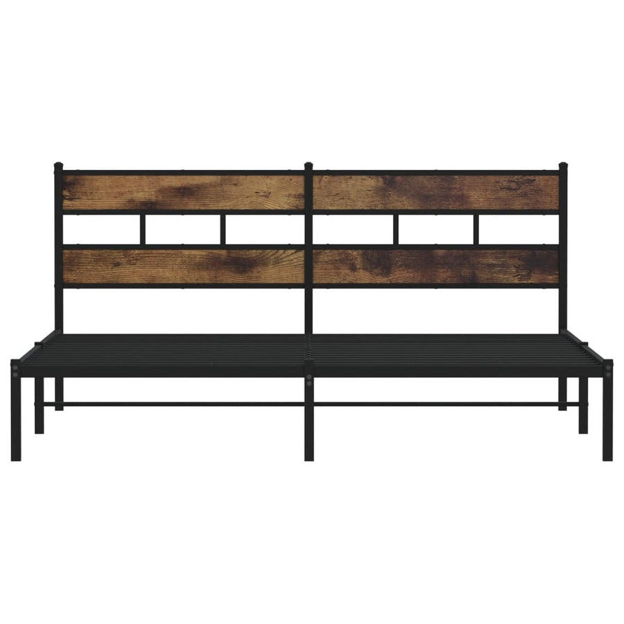 Bedframe zonder matras metaal gerookt eikenkleurig 183x213 cm