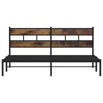 Bedframe zonder matras metaal gerookt eikenkleurig 200x200 cm