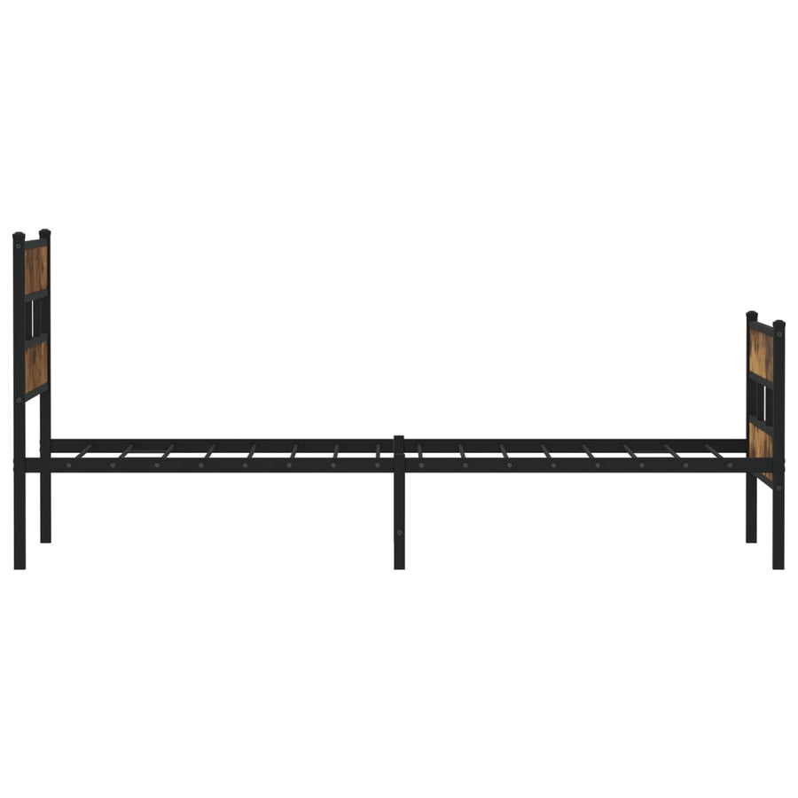 Bedframe zonder matras metaal gerookt eikenkleurig 75x190 cm