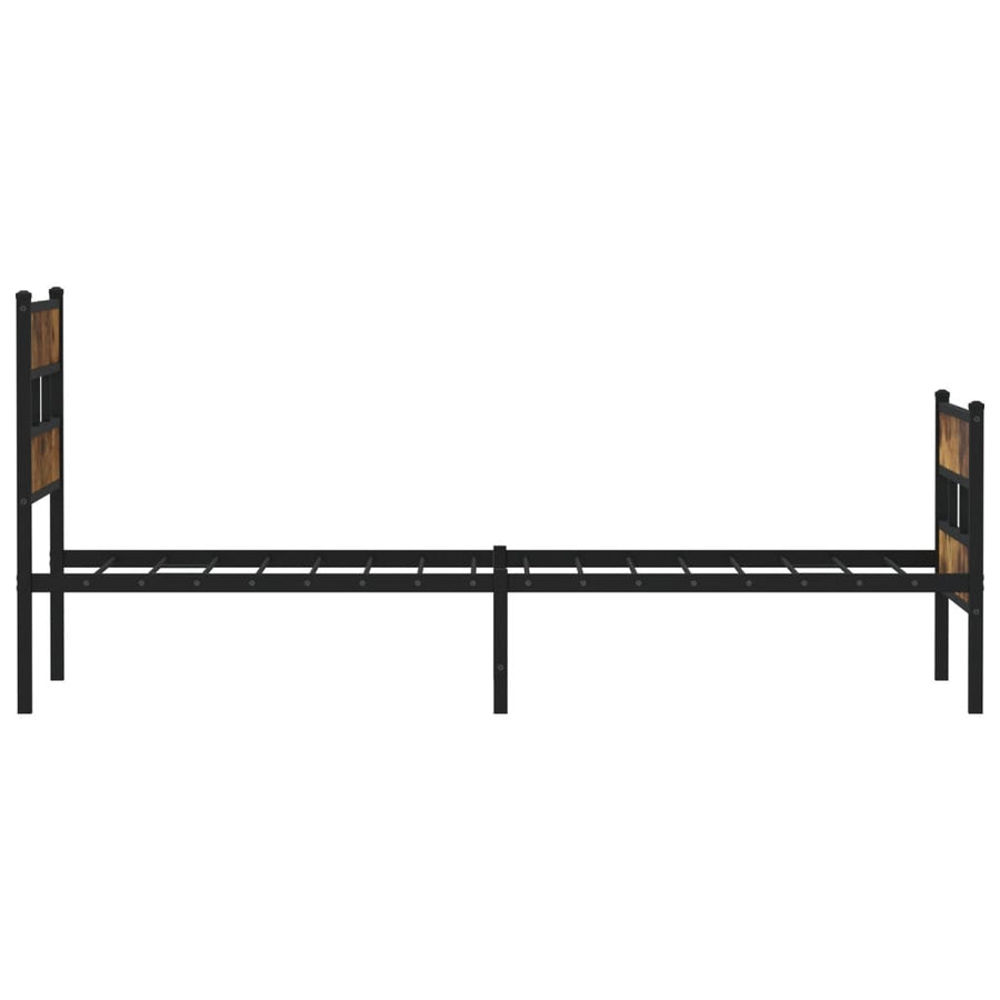 Bedframe zonder matras metaal gerookt eikenkleurig 90x190 cm