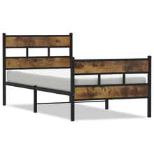 Bedframe zonder matras metaal gerookt eikenkleurig 100x190 cm