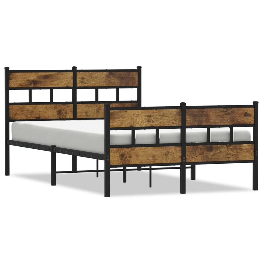 Bedframe zonder matras metaal gerookt eikenkleurig 120x190 cm