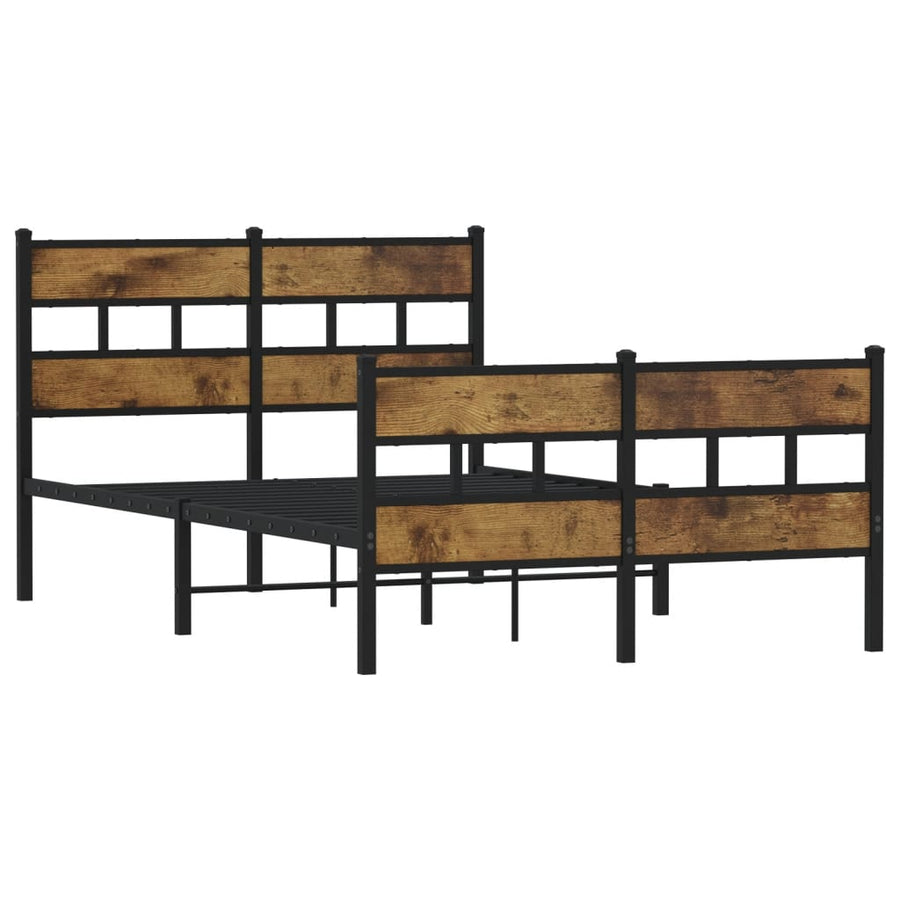 Bedframe zonder matras metaal gerookt eikenkleurig 120x190 cm