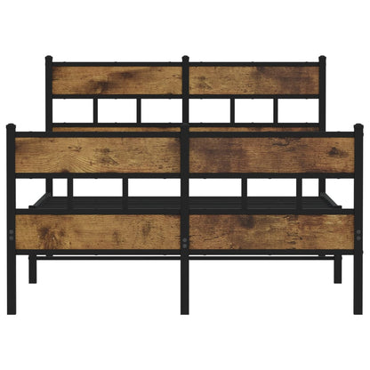 Bedframe zonder matras metaal gerookt eikenkleurig 120x190 cm