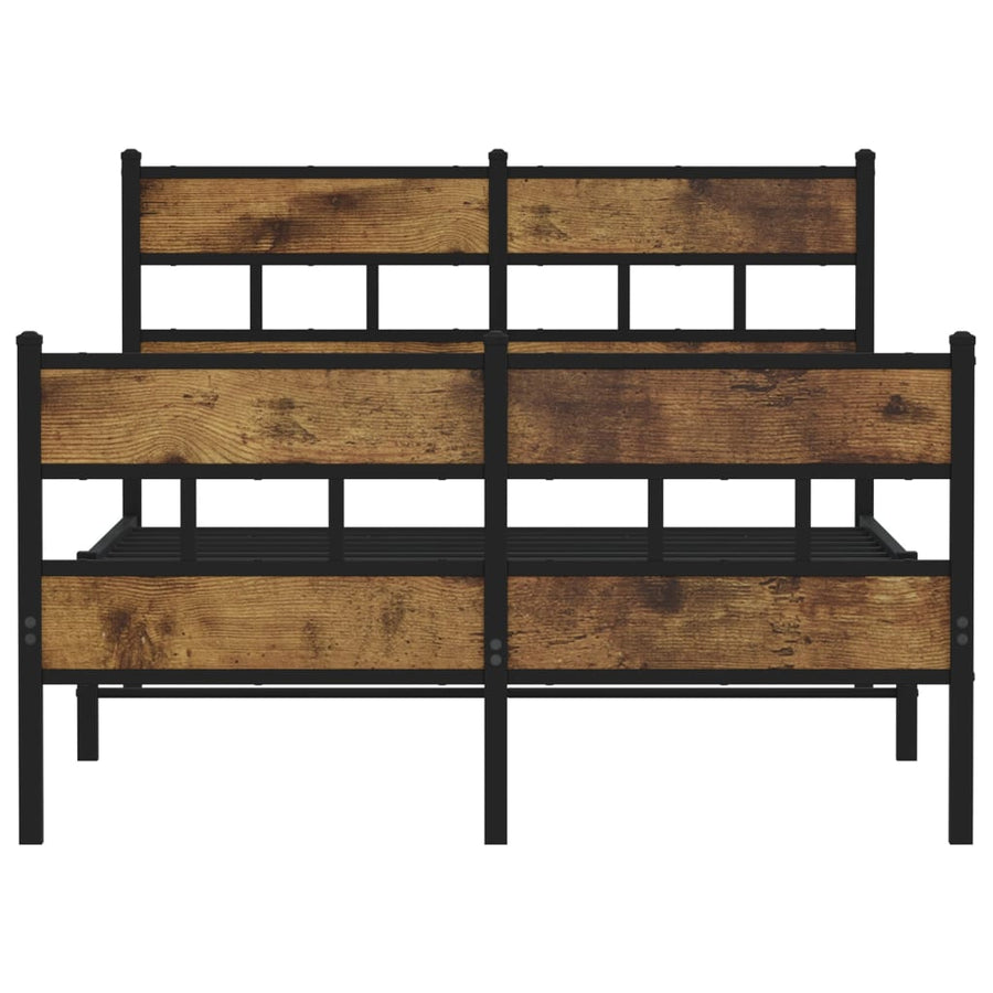 Bedframe zonder matras metaal gerookt eikenkleurig 120x190 cm