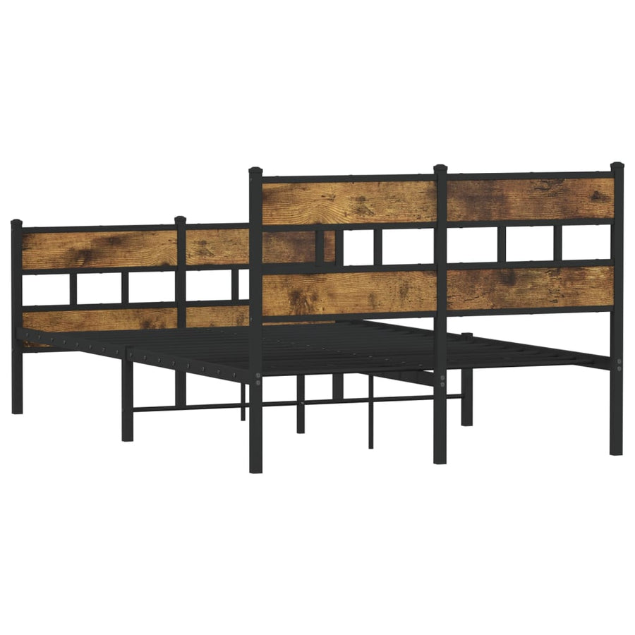 Bedframe zonder matras metaal gerookt eikenkleurig 120x200 cm
