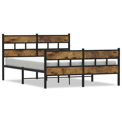 Bedframe zonder matras metaal gerookt eikenkleurig 140x190 cm