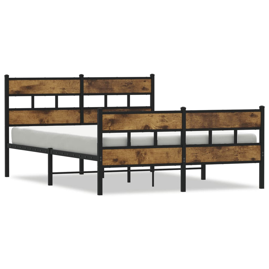 Bedframe zonder matras metaal gerookt eikenkleurig 140x190 cm