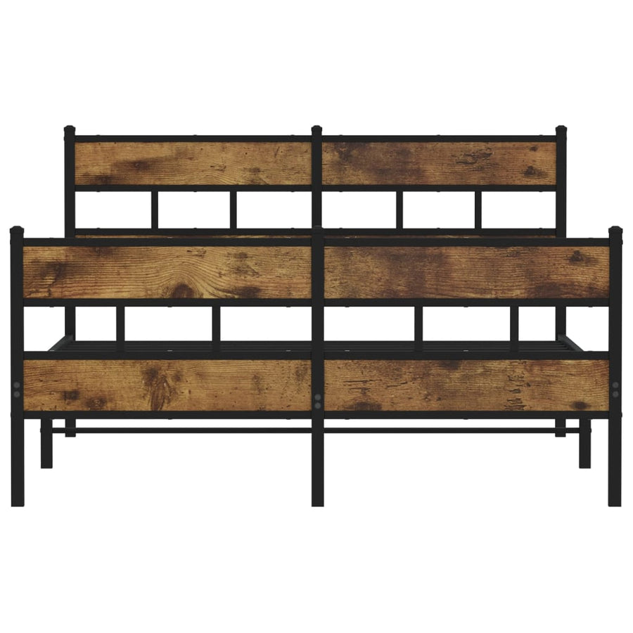 Bedframe zonder matras metaal gerookt eikenkleurig 140x190 cm