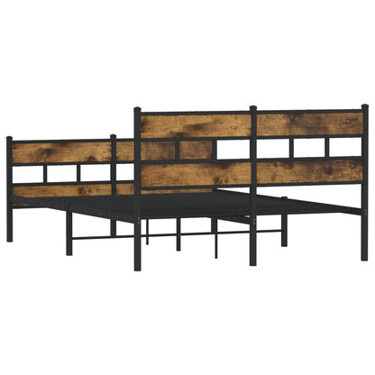 Bedframe zonder matras metaal gerookt eikenkleurig 140x190 cm