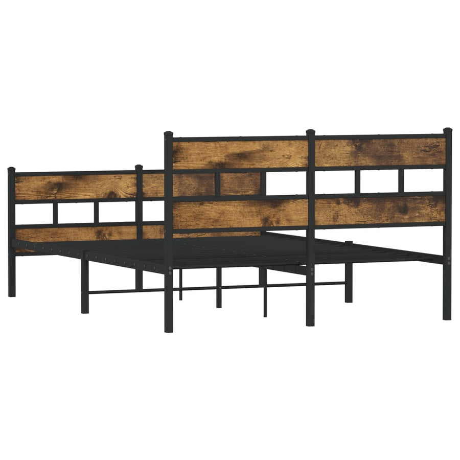 Bedframe zonder matras metaal gerookt eikenkleurig 140x190 cm