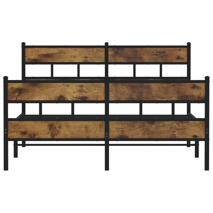 Bedframe zonder matras metaal gerookt eikenkleurig 140x200 cm