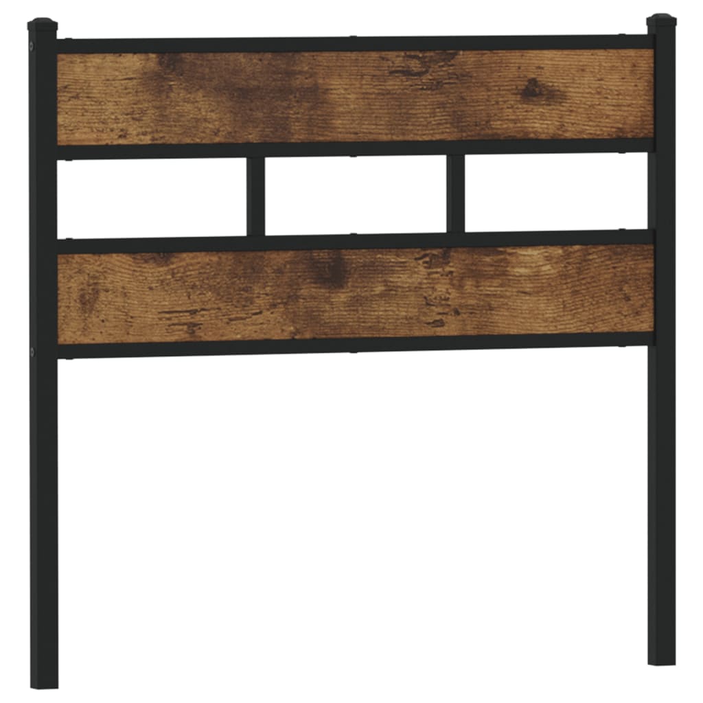 Hoofdbord Ijzer En Bewerkt Hout Kleurig 80 cm Gerookt eiken