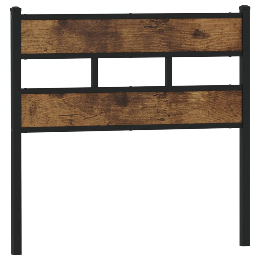 Hoofdbord Ijzer En Bewerkt Hout Kleurig 80 cm Gerookt eiken