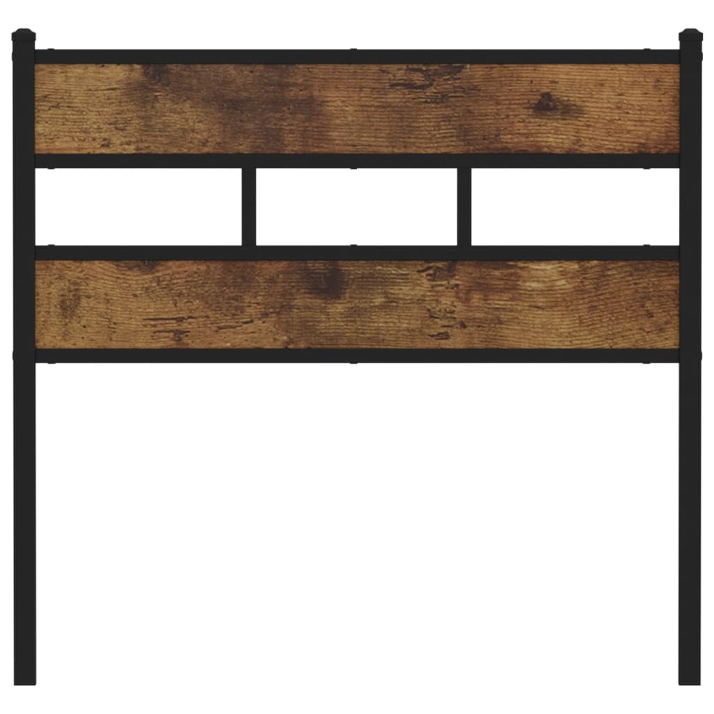 Hoofdbord Ijzer En Bewerkt Hout Kleurig 80 cm Gerookt eiken