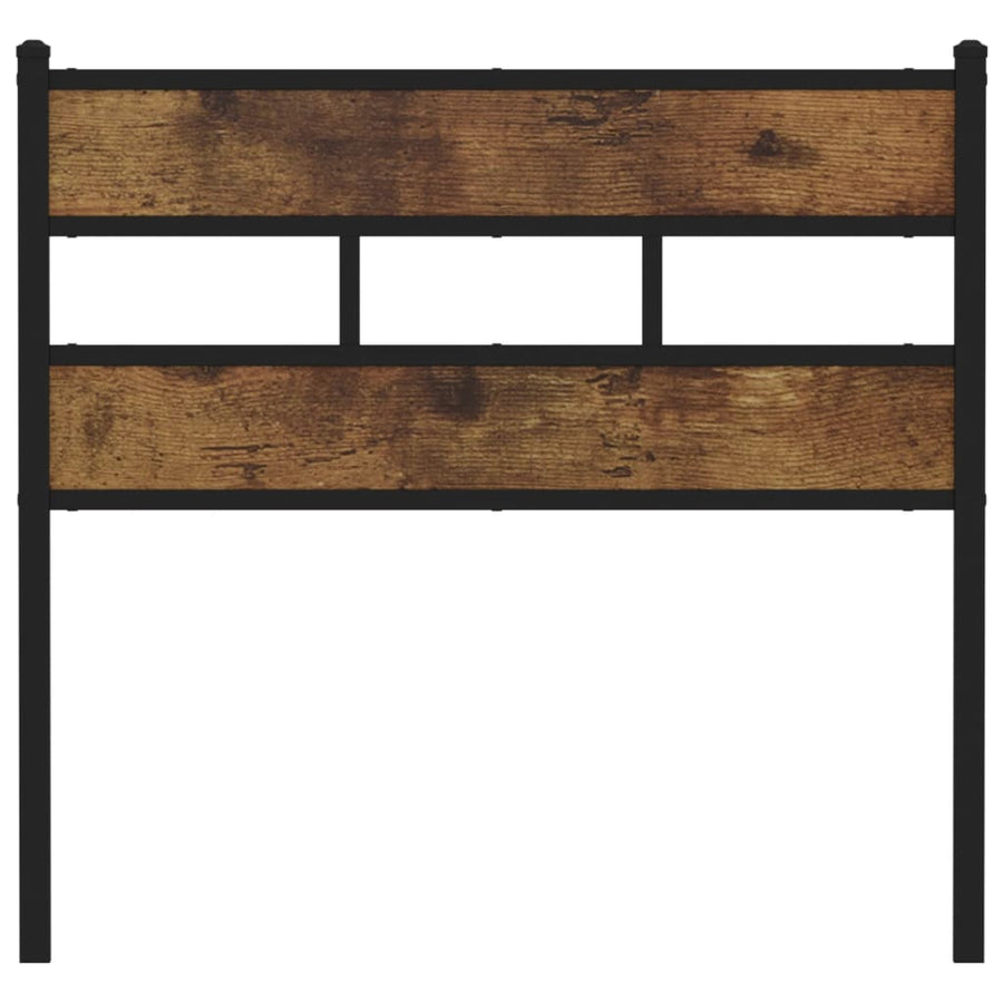 Hoofdbord Ijzer En Bewerkt Hout Kleurig 80 cm Gerookt eiken