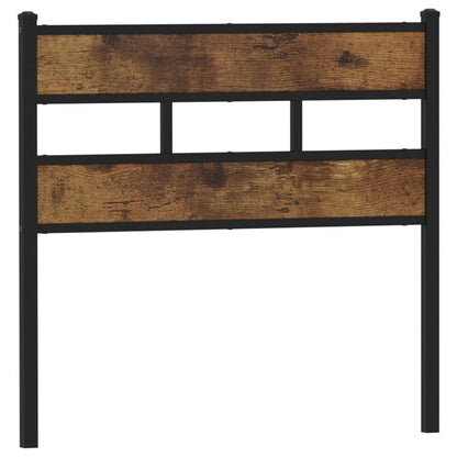 Hoofdbord 107 cm ijzer en bewerkt hout gerookt eikenkleurig