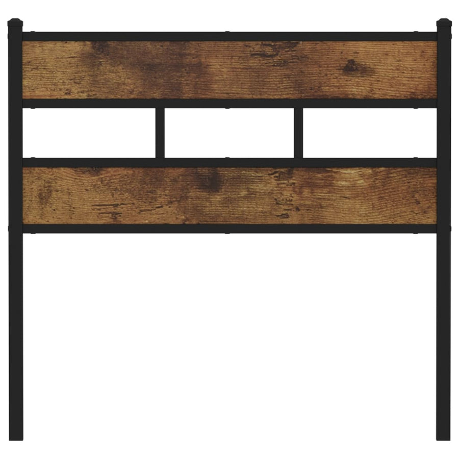 Hoofdbord 107 cm ijzer en bewerkt hout gerookt eikenkleurig
