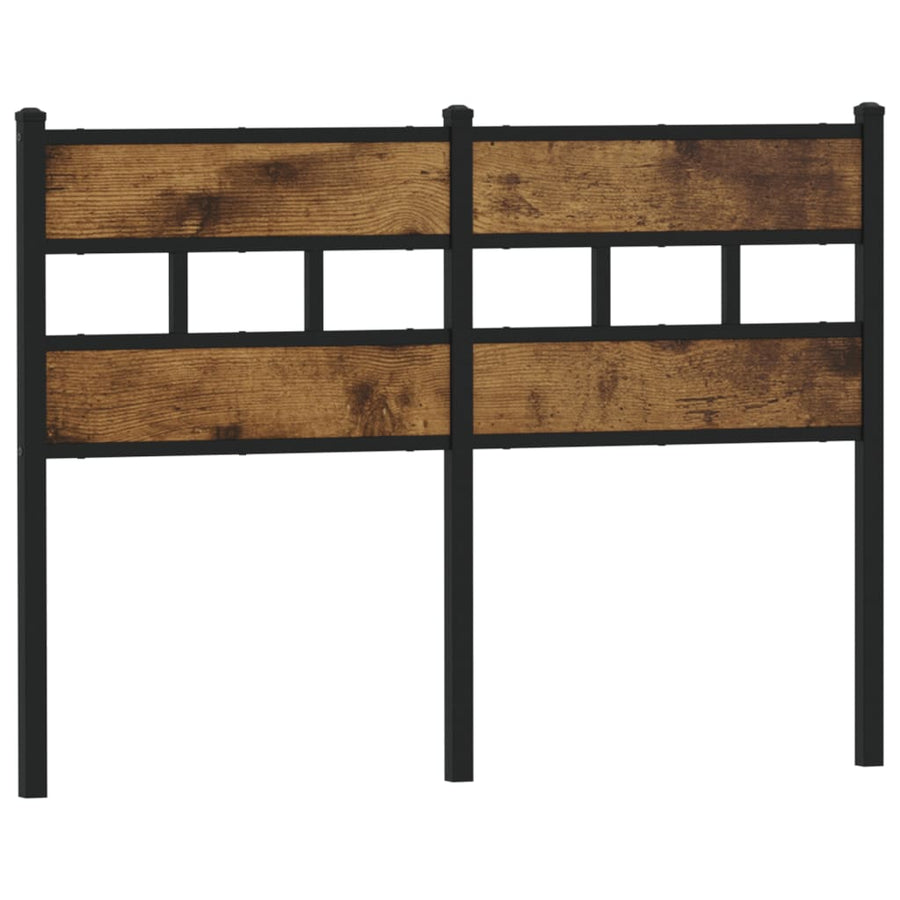 Hoofdbord Ijzer En Bewerkt Hout Kleurig 120 cm Gerookt eiken