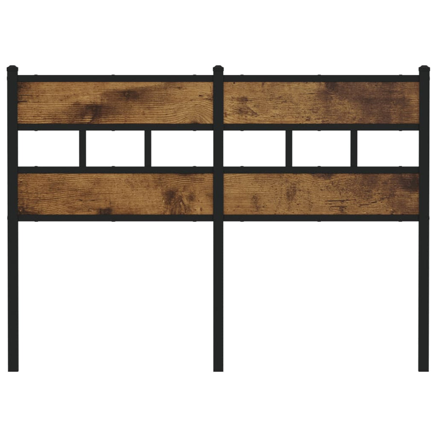 Hoofdbord Ijzer En Bewerkt Hout Kleurig 120 cm Gerookt eiken